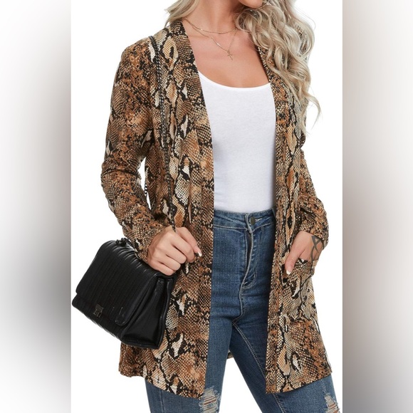 New QIXING Women's Casual Cardigans Long Sleeve Cover Up - Picture 4 of 5